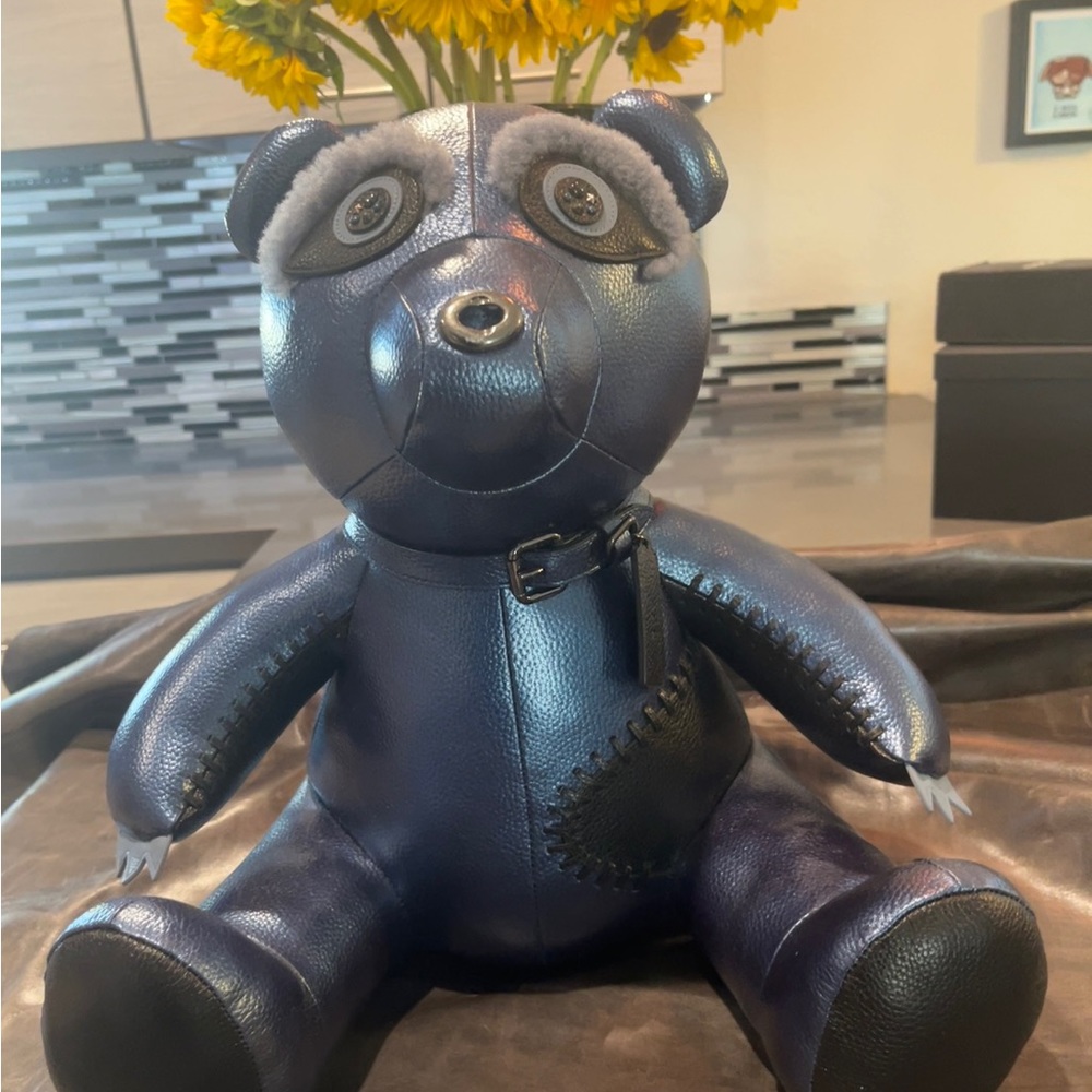 Coach pebble leather teddy bear named”Ace”